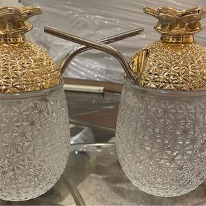 Gold and Silver Pineapple Tumbler Set